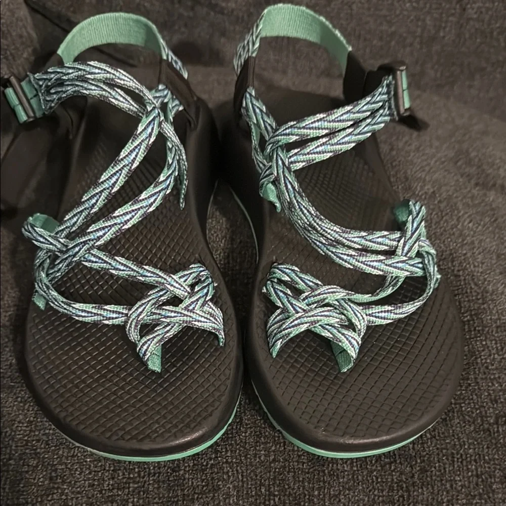 Chaco Women's Sandals with Black and Mint Braided Straps